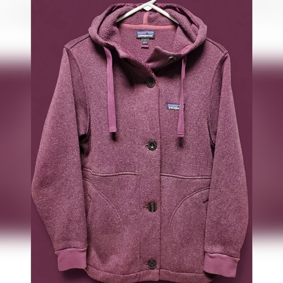 Patagonia Button Down Better Sweater Hooded Fleece Coat in Purple Size Small - Picture 1 of 4